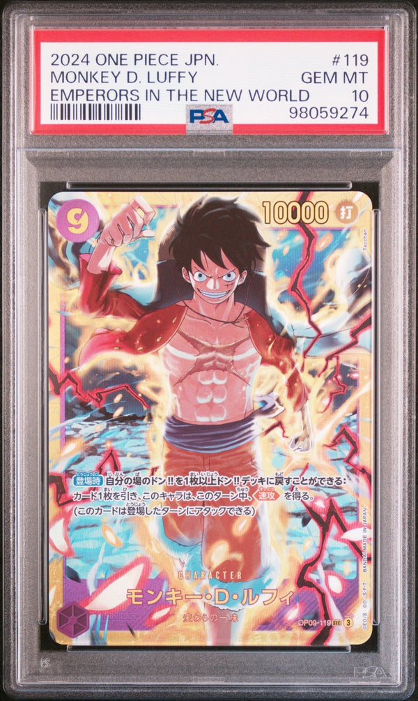 2024 One Piece Card Game Monkey D. Luffy Emperors in the New World OP09 - 119 - PSA 10 - JapanResell