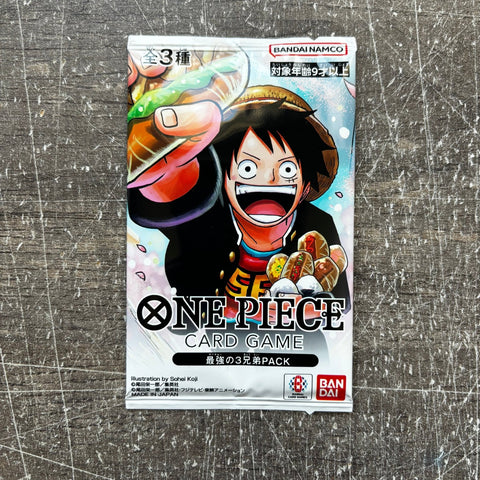 Booster One Piece Card - Set de 3 Cartes Luffy Ace Sabo - Exclusivité Saikyo Jump - JapanResell