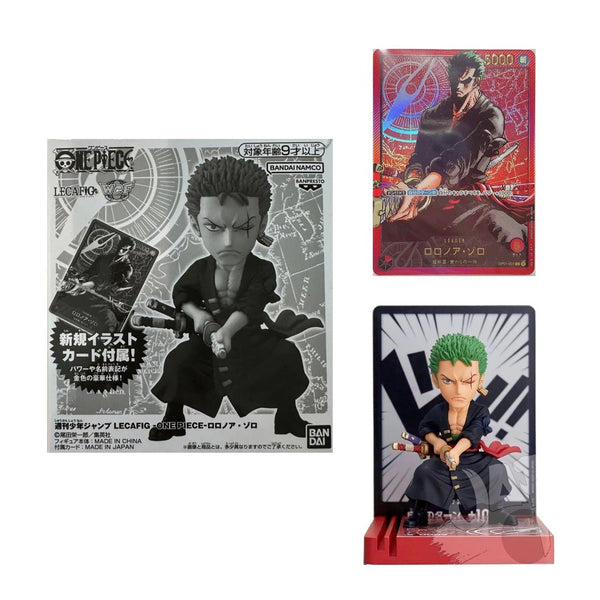 WCF / LECAFIG - Zoro Card Stand + Carte Spéciale Leader One Piece Card Game - Exclu JUMP 3/2024 – japonais | JapanResell